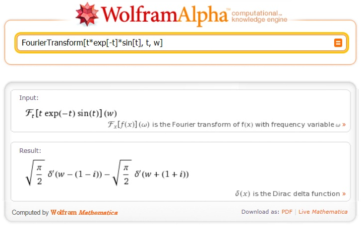 Wolfram Alpha - Mathematica Search Engine