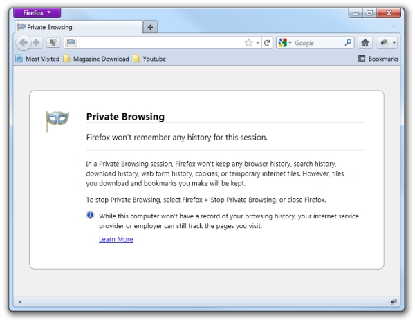 private browsing on firefox