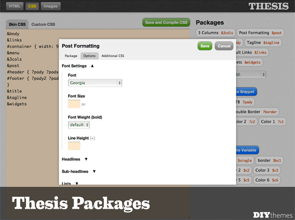 thesis theme 2.0 packages